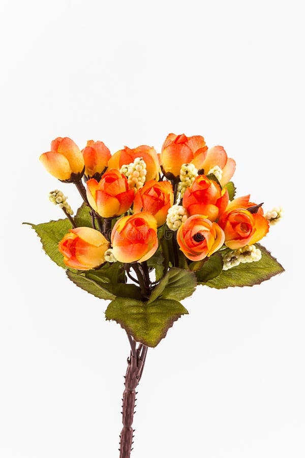 Artificial Orange of Flowers Made from Cloth. Stock Image Image of