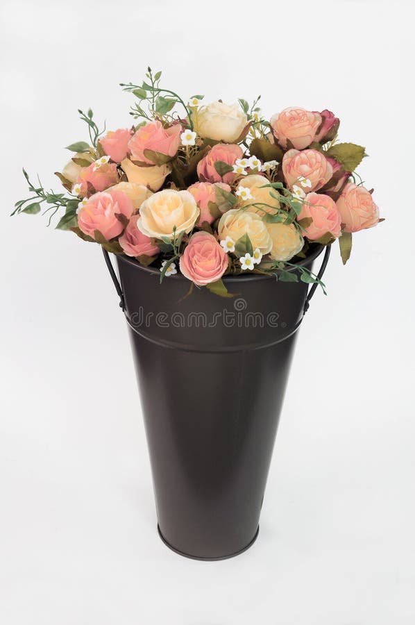 Artificial roses in vase stock image. Image of blossom 32815811