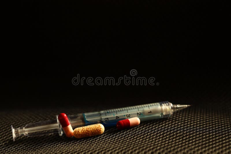 Syringe with needle scene. stock photo. Image of illness - 112315306