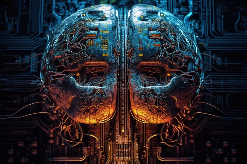 Artificiell intelligens. begrepp för framtida tekniktrender. nätverksstrukturbakgrund. maskininlärning. data vektor illustrationer