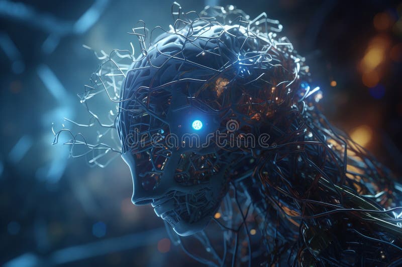 Artificiell intelligens. begrepp för framtida tekniktrender. nätverksstrukturbakgrund. maskininlärning. data vektor illustrationer