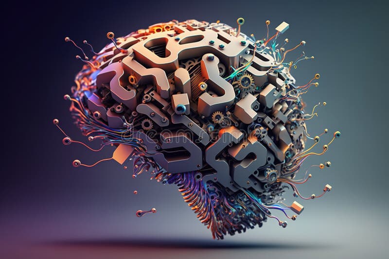 Artificiell intelligens. begrepp för framtida tekniktrender. nätverksstrukturbakgrund. maskininlärning. data royaltyfri illustrationer