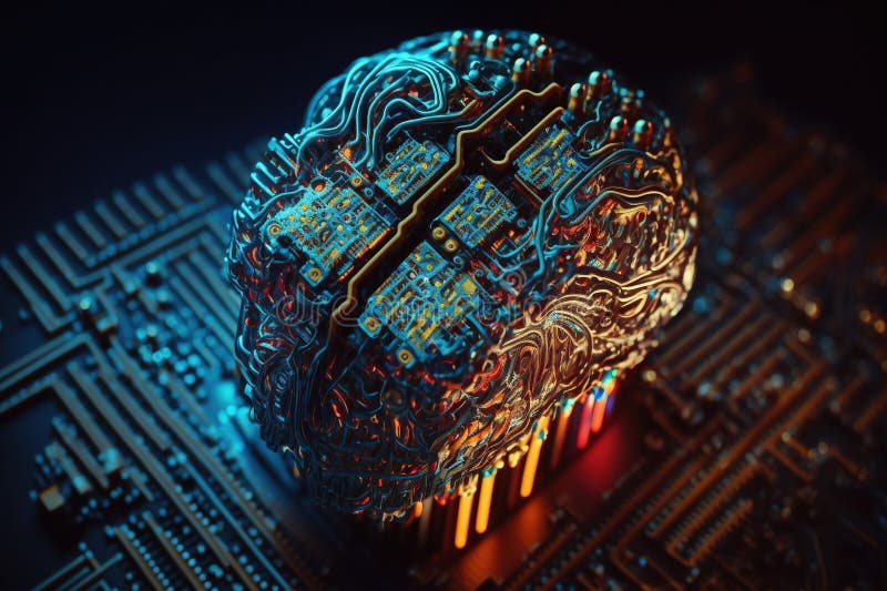 Artificiell intelligens. begrepp för framtida tekniktrender. nätverksstrukturbakgrund. maskininlärning. data royaltyfri illustrationer