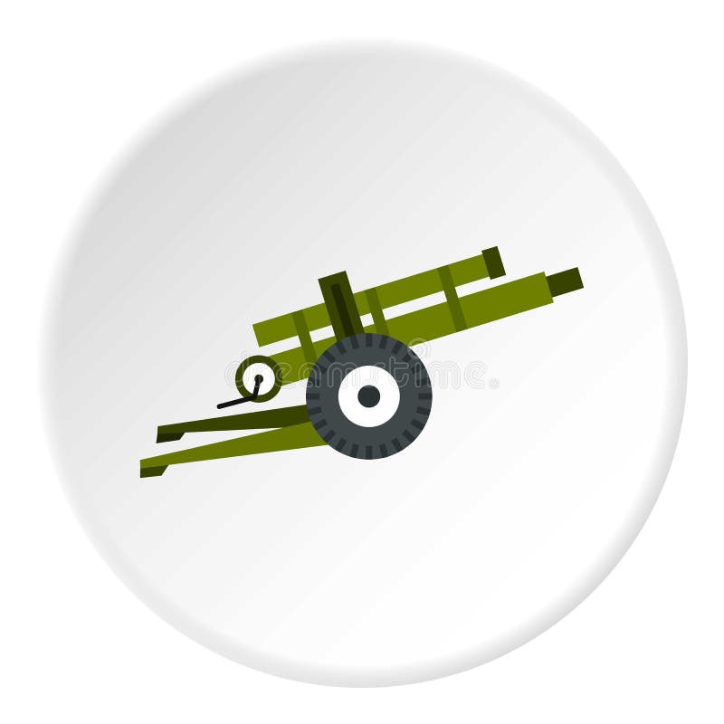 Artillery gun icon circle stock vector. Illustration of armed - 95328529