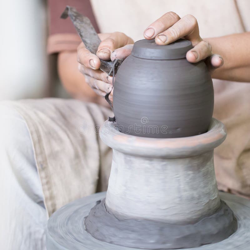 Artisan Hands Making Clay Pot Stock Image Image of ceramic, skilled
