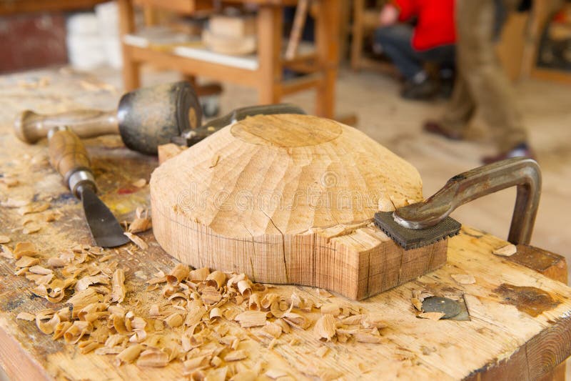 Artisan wood work stock image. Image of table, chisel 26795295