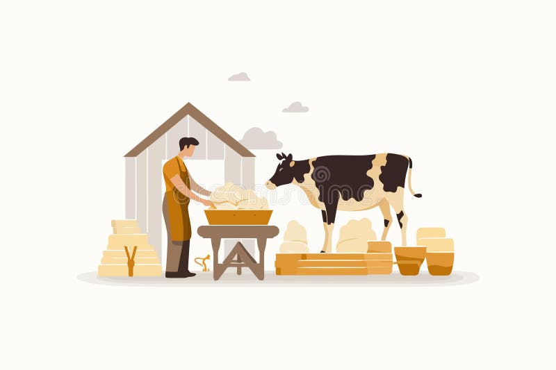 Artisanal Cheesemaking Course At A Farmstead Isolated Vector Style ...