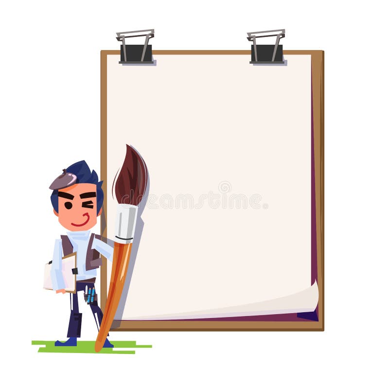 Artist Boy Painting On Canvas With Art Icons. Character Design. - Vector  Illustration Royalty Free SVG, Cliparts, Vectors, and Stock Illustration.  Image 49267138.