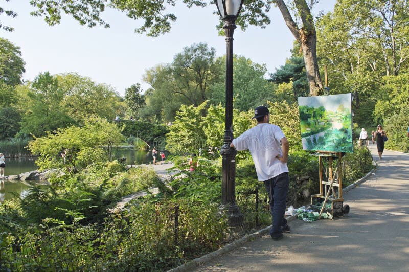 Artist Central Park editorial photography. Image of york 26524527