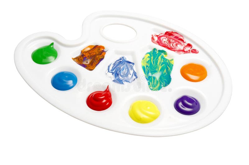 Artist color palette stock image. Image of path, painting 10398463