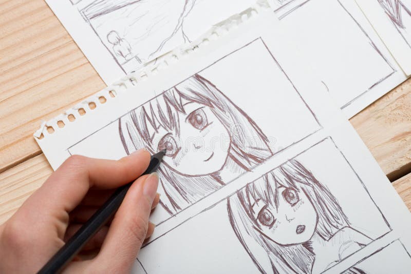 Hand Drawing a Cute Girl Anime Style Sketch with Alcohol Based Sketch  Drawing Markers Stock Photo - Image of education, paper: 209951638