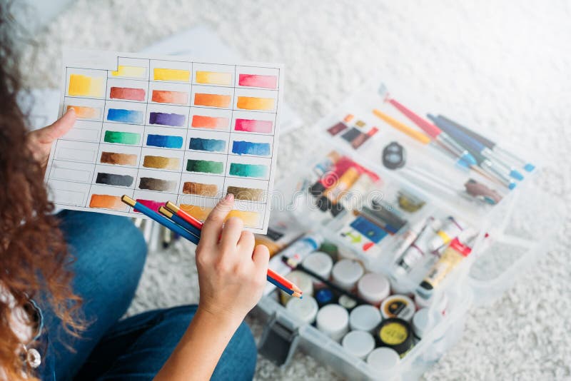 Artist essential tools paint color swatch royalty free stock photos Artist essential tools paint color swatch royalty free stock photos