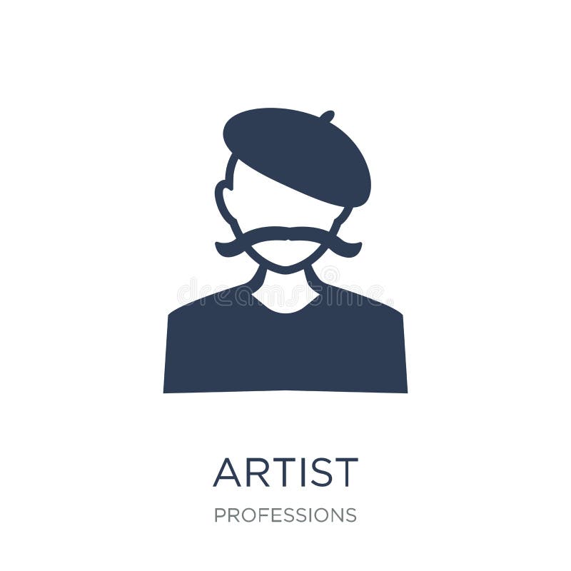 Artist Icon. Trendy Flat Vector Artist Icon on White Background Stock