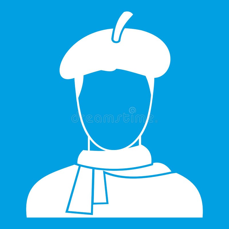 Artist icon white stock vector. Illustration of beard 96665668