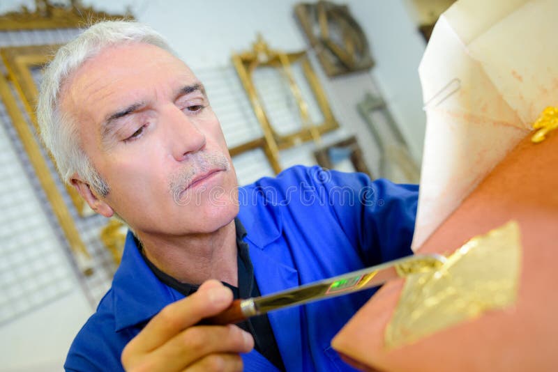 Artist mixing some color stock photo
