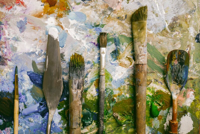 Artist paint brush stock image. Image of improvement 70609551