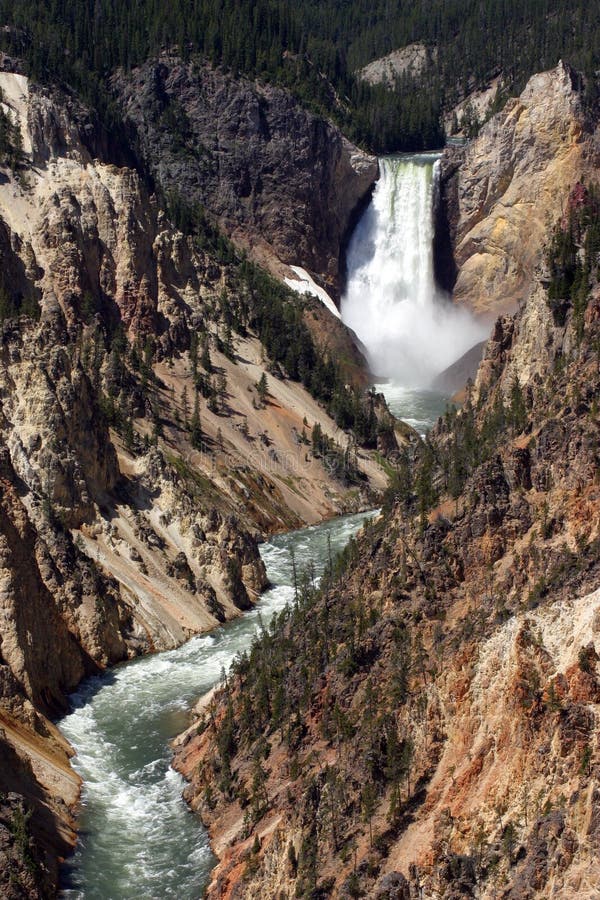 Artist Point Waterfall Yellowstone Stock Photo Image of