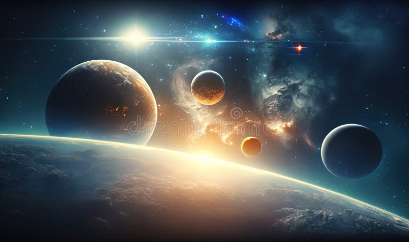An Artist S Rendering Of Planets In The Solar System Stock Illustration Illustration Of Blue 