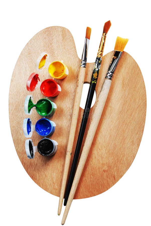 Artist s wooden palette stock photo. Image of wooden 19049064
