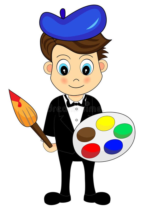Artiste mignon de Little Boy illustration de vecteur Artiste mignon de Little Boy illustration de vecteur