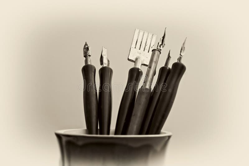 Artistic art pens stock photo. Image of sign, compose 6847186