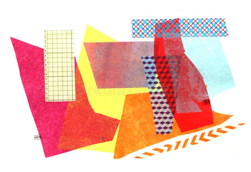 Artistic Background Collage from Different Texture Elements Stock Image