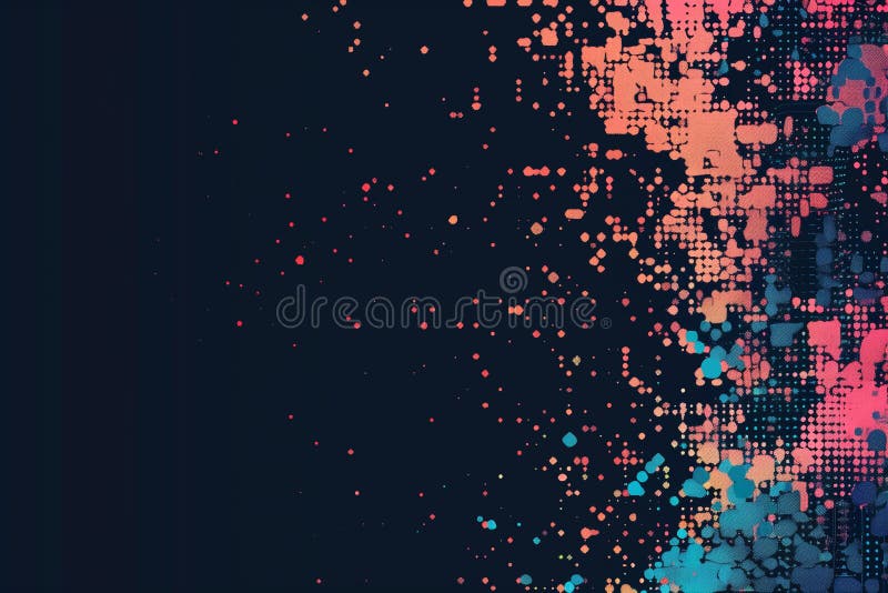 Abstract pixel disintegration background with decay and dotted pattern effect royalty free stock images