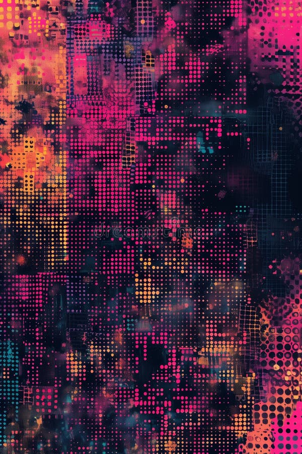 Abstract pixel disintegration background with decay and dotted pattern effect royalty free stock images