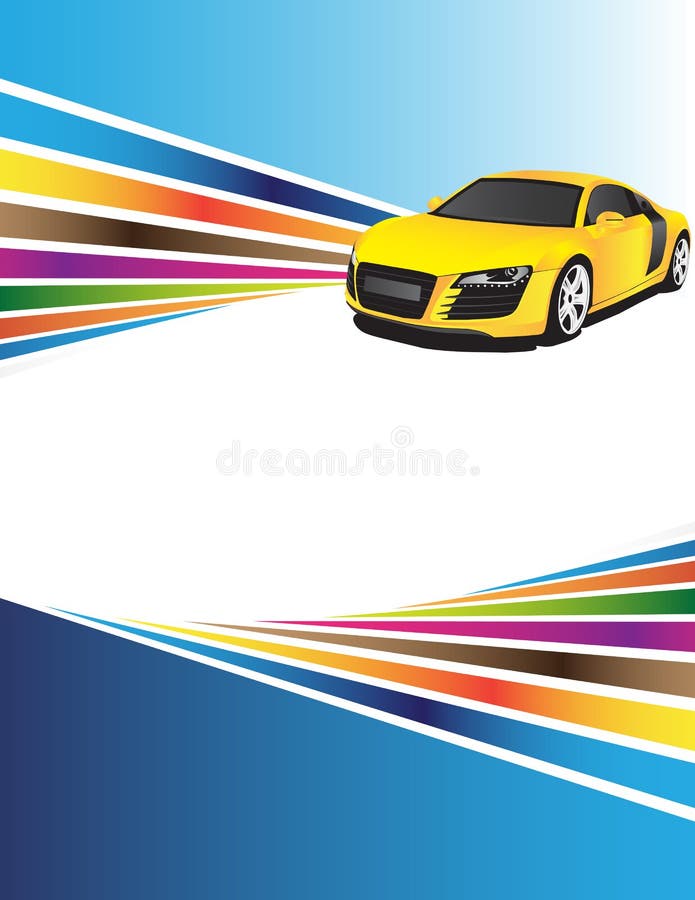 Artistic background and yellow car