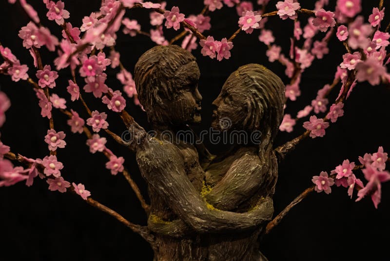 Artistic colorful handmade chocolate cakes. Cakes with a lot of artistic details. Characters on cakes. Realistic handmade cake stock image