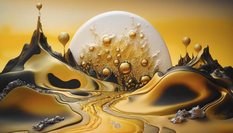 Artistic decoration made of golden resin. Epoxy resin paint, abstract  background 33859949 Stock Photo at Vecteezy