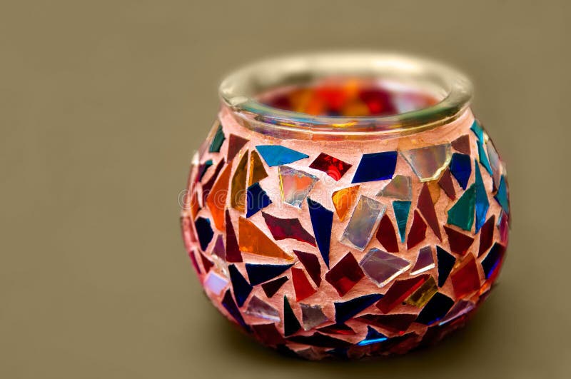 Mosaic glass candle holder stock photo. Image of event 47057270