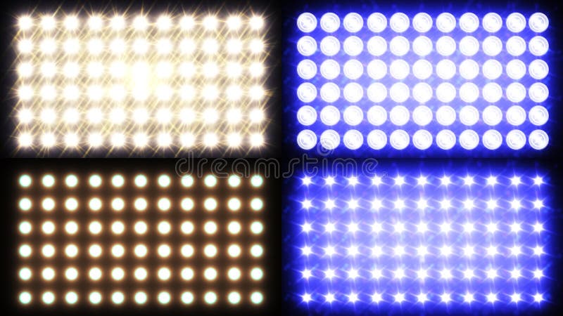 Artistic Flood Lights rendered in four variations on black background