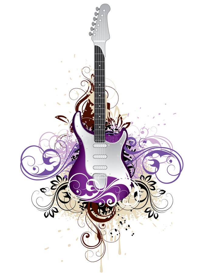 Artistic floral guitar