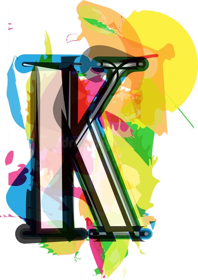 Artistic Font Letter K stock vector. Illustration of colorful 101405826