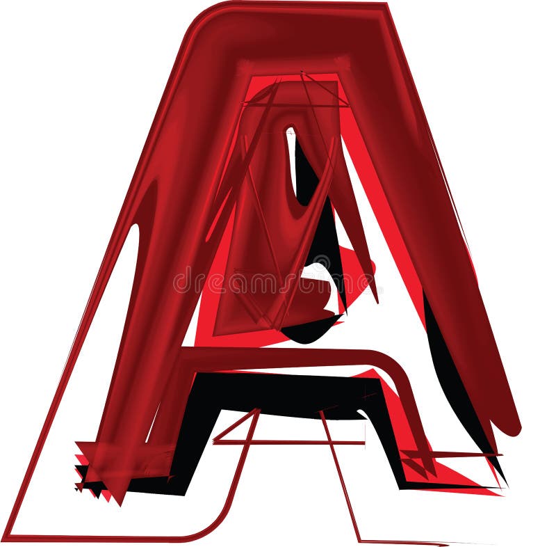 Letter L Red Artistic Fiber Mesh Style Isolated On Black Stock