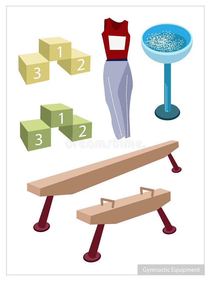 Artistic Gymnastic Equipments on A White Background vector illustration Artistic Gymnastic Equipments on A White Background vector illustration