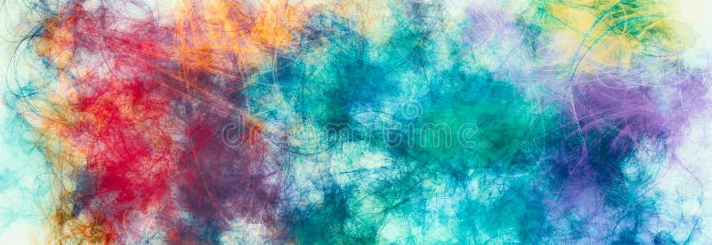 Artistic painted background. Random paint lines , spots iridescent colors. Futuristic pattern. Contemporary sketch