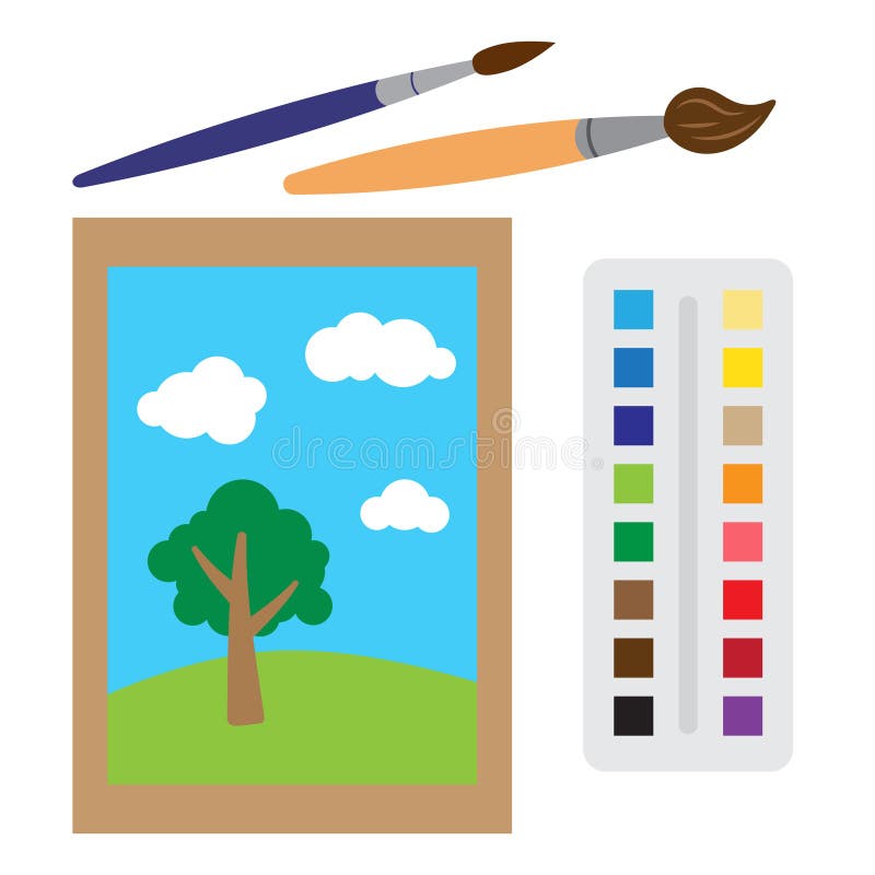 Art supplies painting and drawing materials Vector Image, drawing