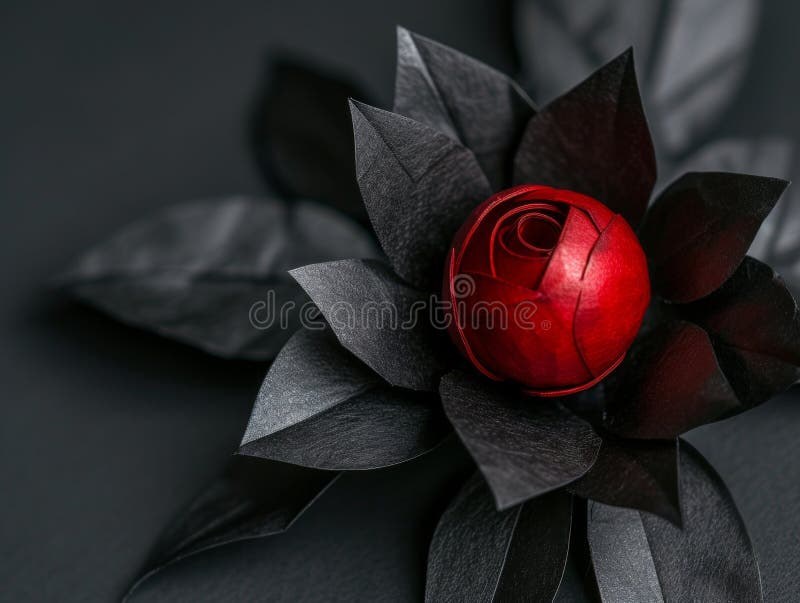 Artistic Paper Flower on Dark Background stock illustration