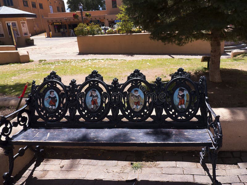 Artistic Park Bench in Santa Fe New Mexico USA stock photography Artistic Park Bench in Santa Fe New Mexico USA stock photography