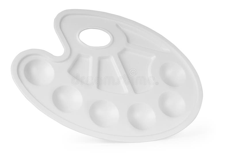 artists empty paint mixing palette isolated on a white background vector illustration artists empty paint mixing palette isolated on a white background vector illustration