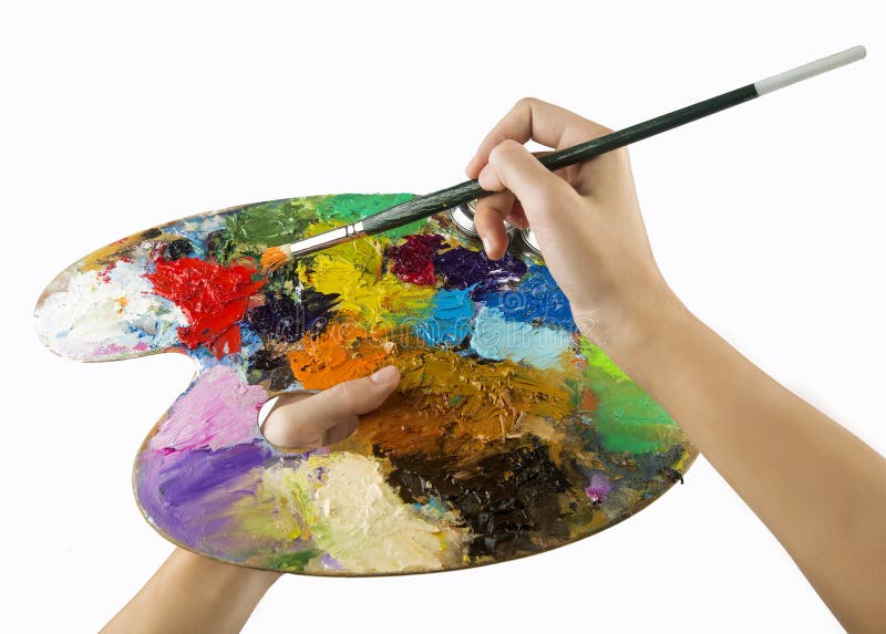 Fine Art School Acrylic Paint Palette Artist Stock Photo - Download Image  Now - Art, Traffic Ticket, Left Handed - iStock