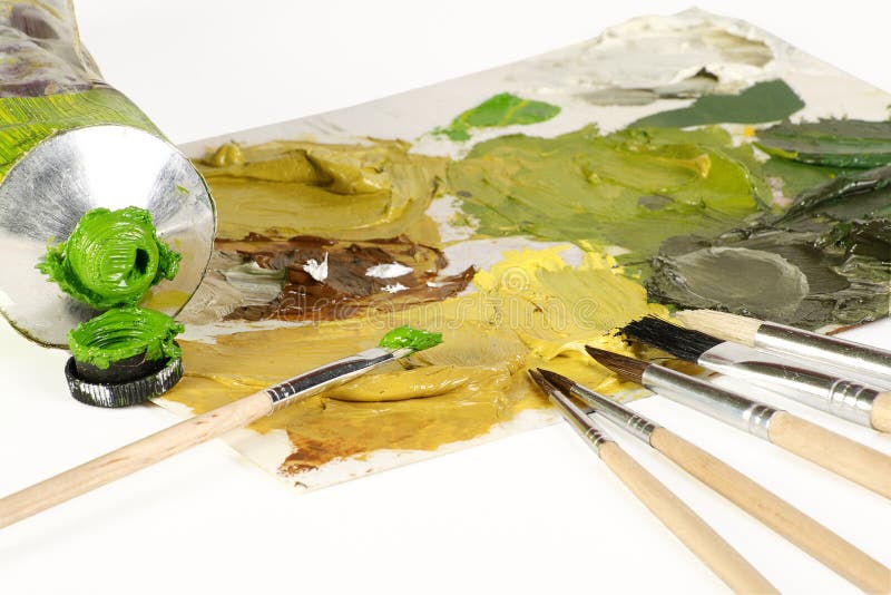 Artists materials stock image