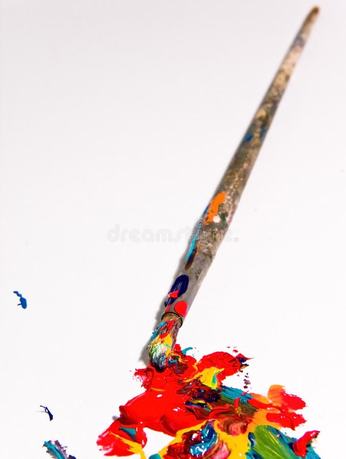 Artists paint brush stock image. Image of college, color 3413835