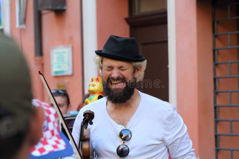 Artists perform in the street