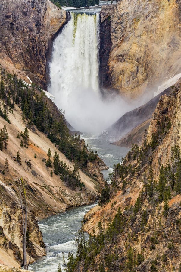 Artists Point Waterfall - Yellowstone National Park Stock Image - Image