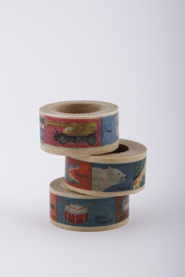 Arts and Crafts Washi Tape Against a White Background Stock Image