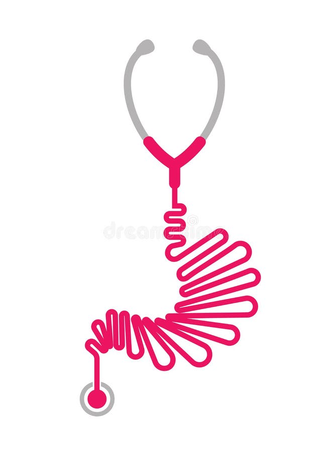 Artsen` s Stethoscoop in maagvorm stock illustratie