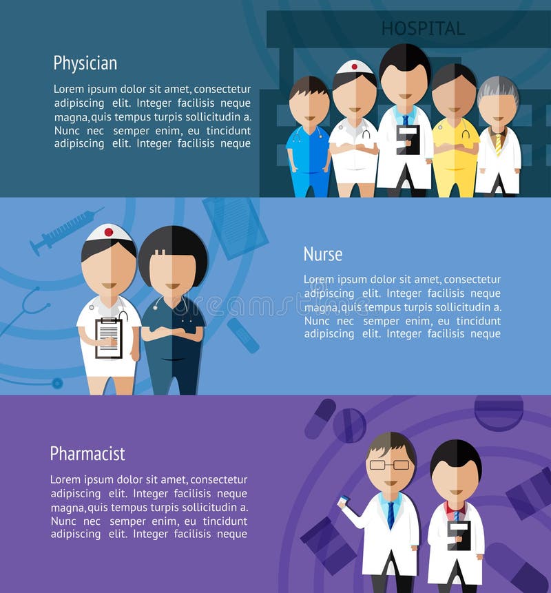 Artsen zoals arts, verpleegster, en apotheker en gezondheidszorg royalty-vrije illustratie Artsen zoals arts, verpleegster, en apotheker en gezondheidszorg royalty-vrije illustratie